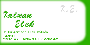kalman elek business card